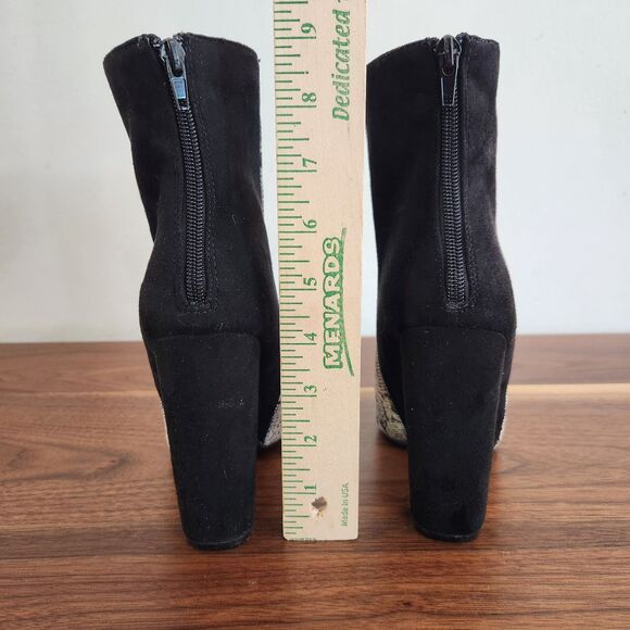 Lulus Karin Natural Snake Two Tone High Heel Ankle Booties Faux Leather 7.5 - Picture 5 of 8